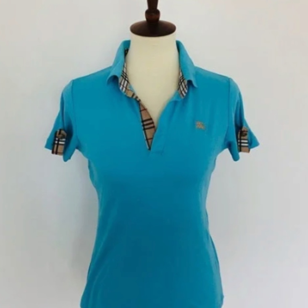 BURBERRY Polo Shirt women's blue size L